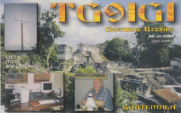 La qsl del radioamatore triestino Gerry in Guatemala